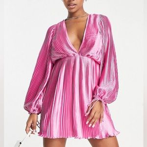 Pleated mini dress